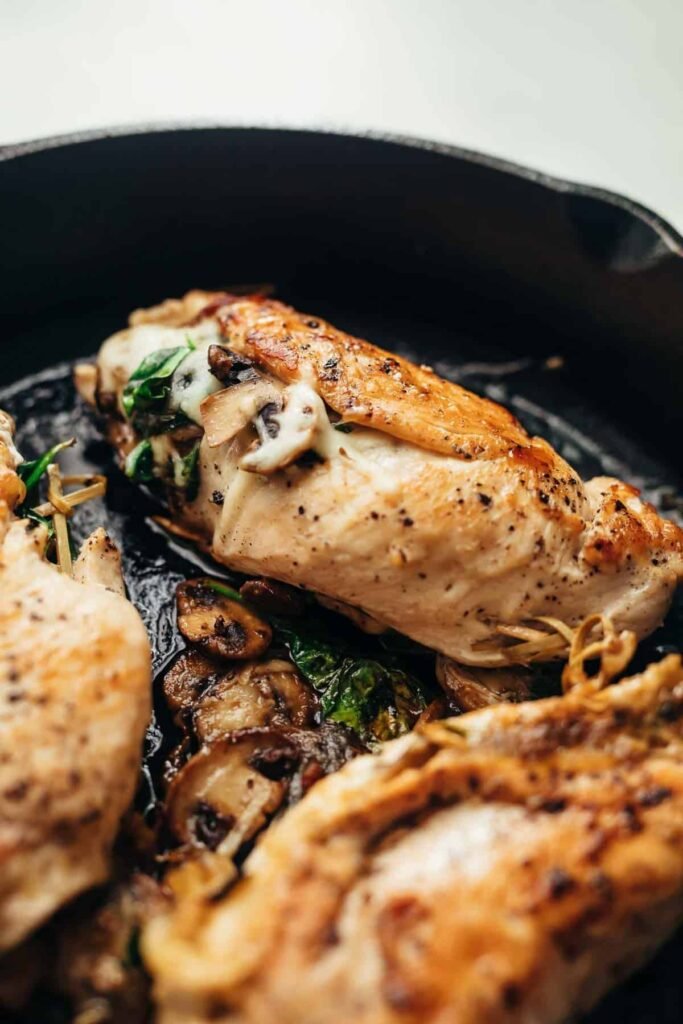 Spinach and Mushroom Stuffed Chicken Breast: